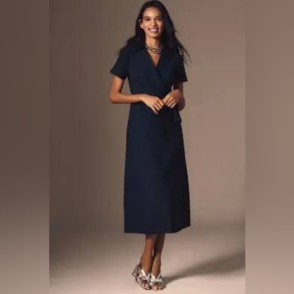 Anthropologie Maeve Colette wrap Dress Midi